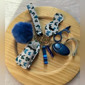 Blue butterfly safety Keychain
